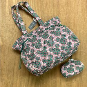 Floral Green and Pink Women's Bag